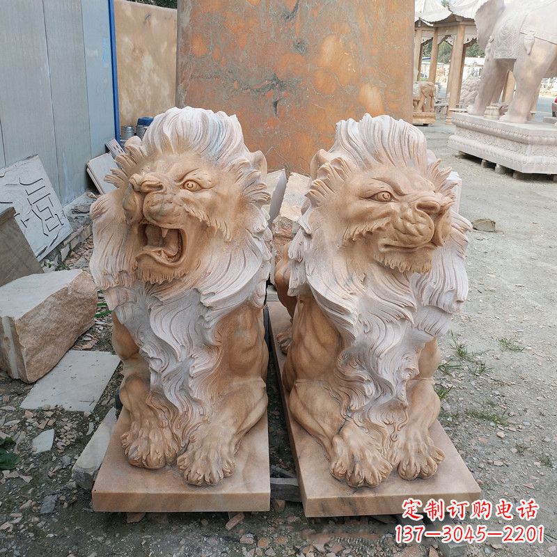 湖南风格多样的狮子雕塑