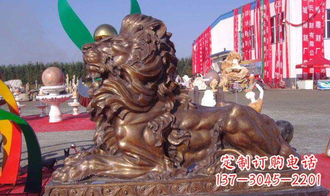 湖南汇丰西洋狮子铜雕,精美华贵