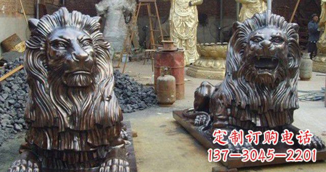 湖南汇丰铜狮子雕塑,令人叹为观止