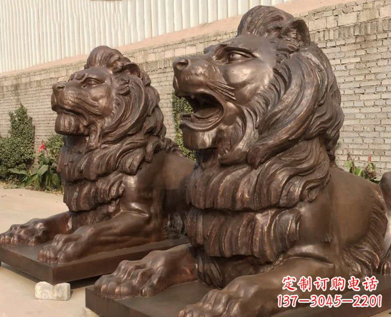 湖南汇丰铜雕狮子,威武雄壮