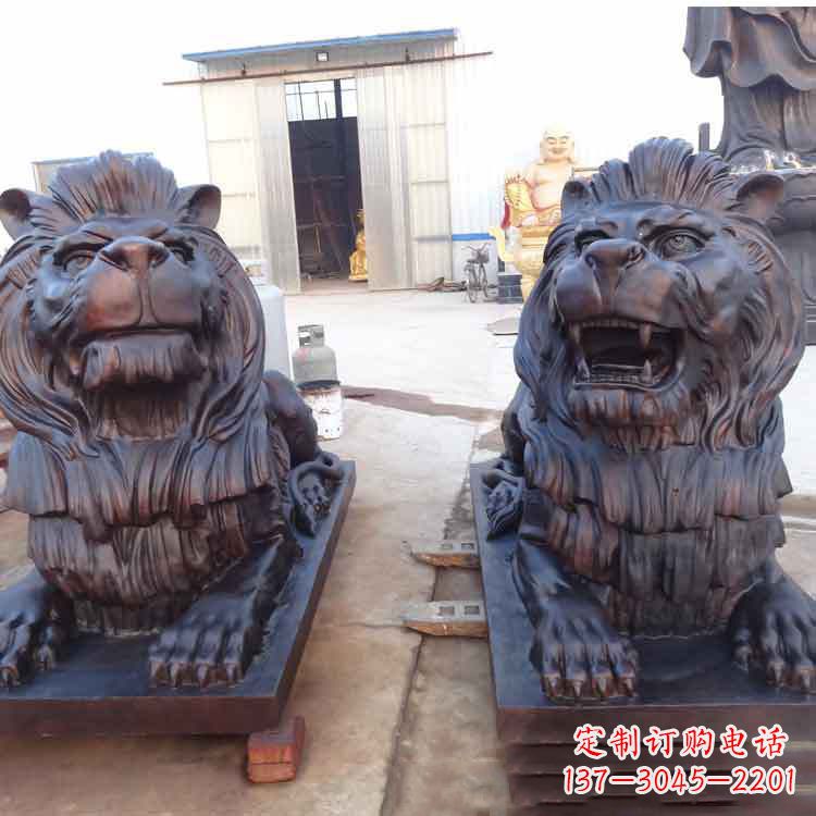 湖南汇丰银行狮子雕塑,精美雕塑展示您的财富