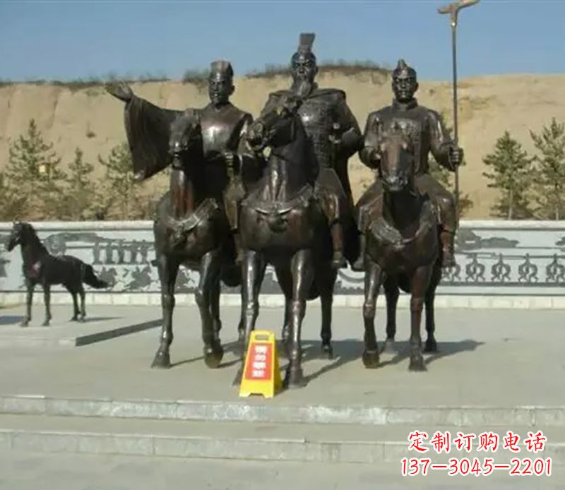 湖南将军骑马广场景观铜雕