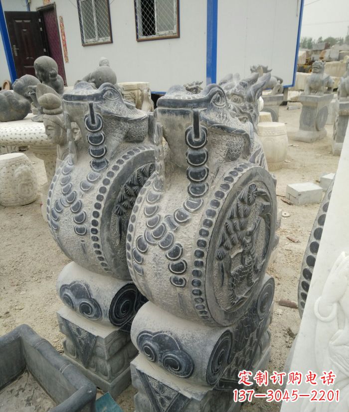 湖南古韵深远,金蟾抱鼓石仿古门墩雕塑