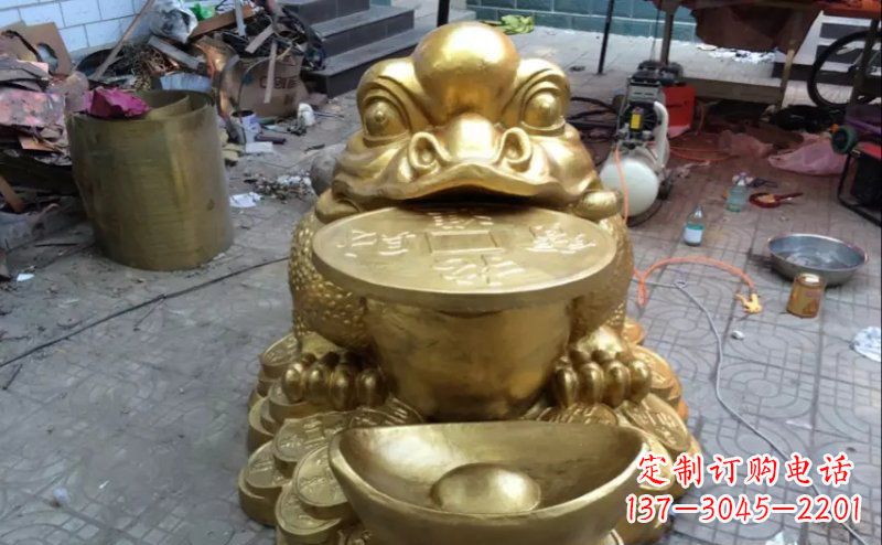 湖南铜质金蟾招财动物雕塑