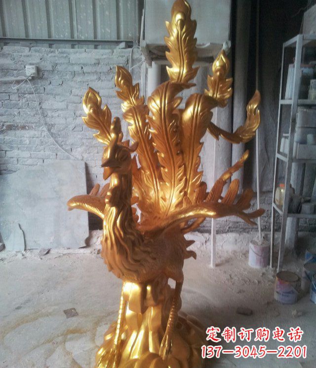 湖南金凤凰玻璃钢仿铜动物雕塑─让美丽无限盛开