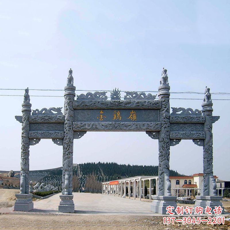 湖南金鸡岭景区石雕牌坊特色雕塑定制