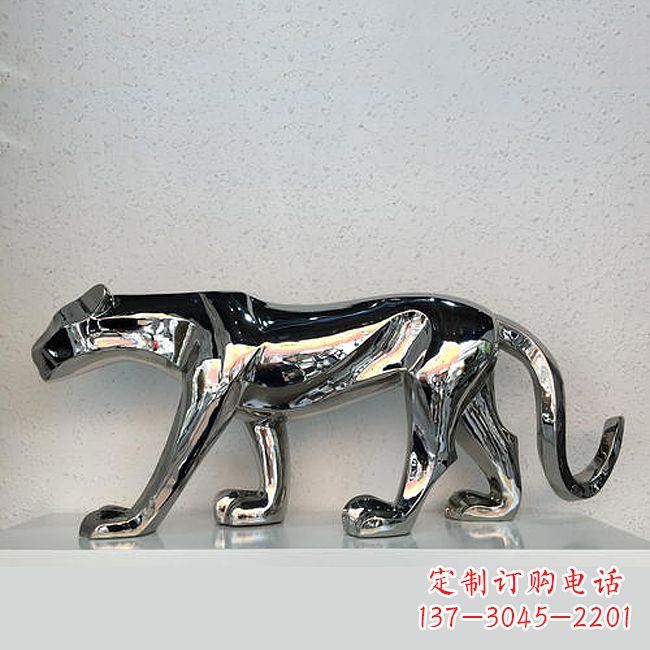 湖南杰出的不锈钢金钱豹雕塑