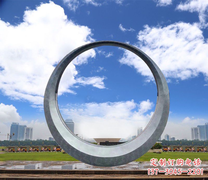 湖南景观美化,中领雕塑不锈钢圆环雕塑