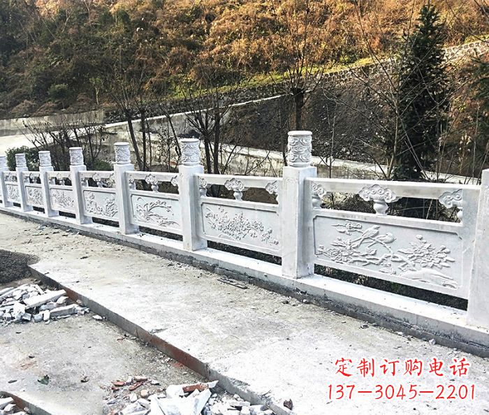 湖南景区大理石栏杆石雕 (2)