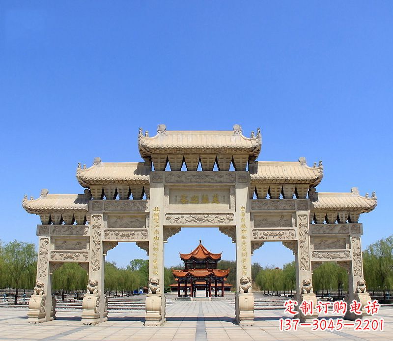 湖南中领雕塑:专业定制大型建筑牌坊雕塑