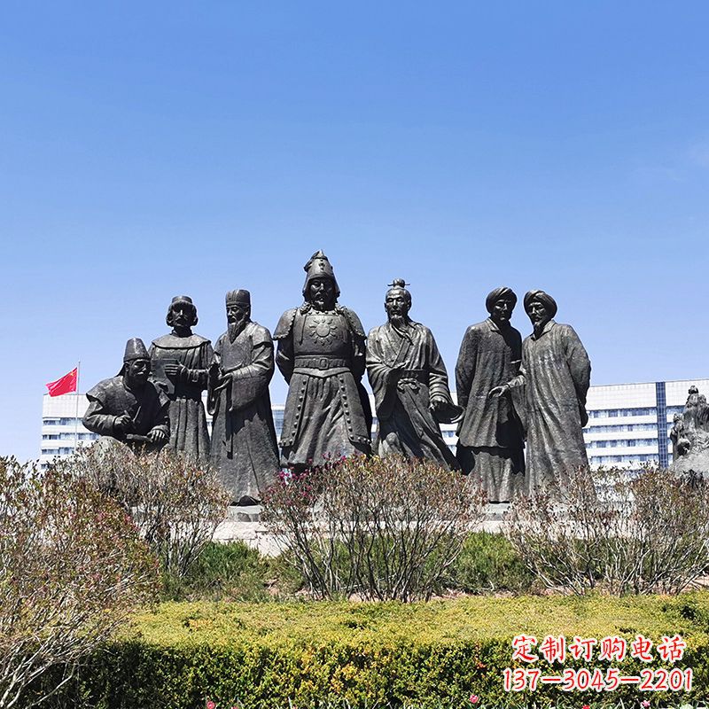 湖南完美再现成吉思汗的青铜雕塑