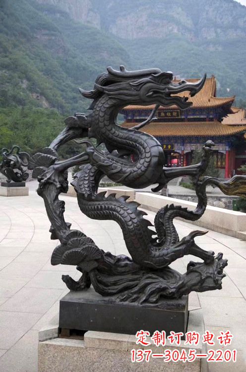 湖南精美纯铜青龙雕塑,增添景区广场气派