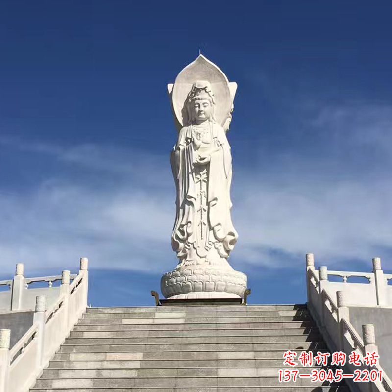 湖南专业定制三面观音石雕景观雕塑