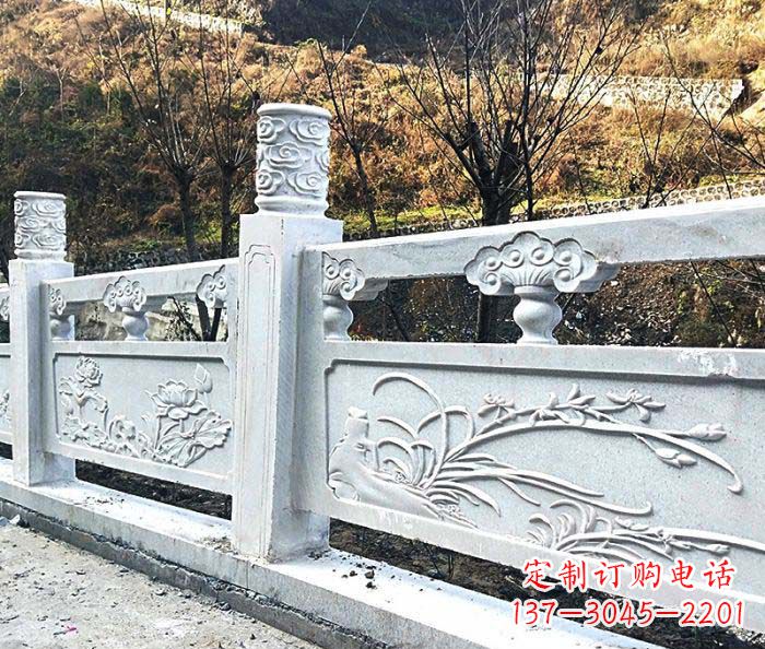 湖南景区汉白玉石浮雕栏板 (3)