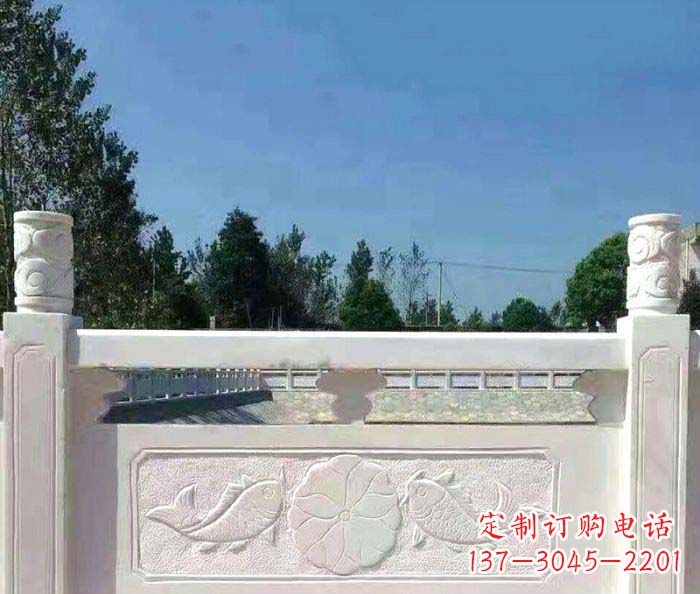 湖南精美汉白玉石浮雕栏板