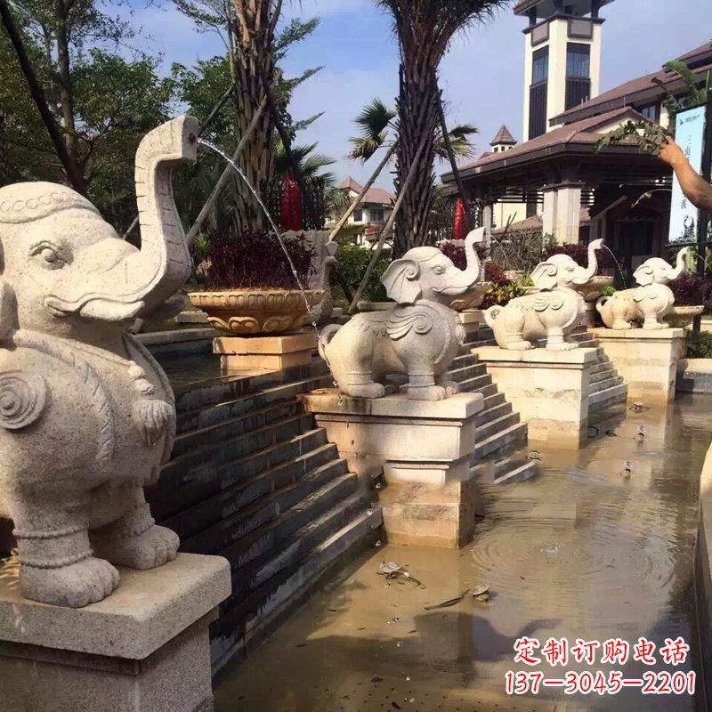 湖南雕刻精美的大象雕塑