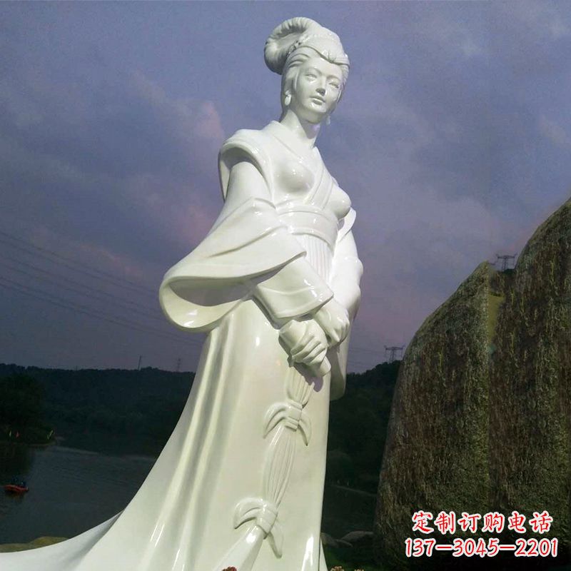 湖南传承美丽传说——西施汉白玉石雕像