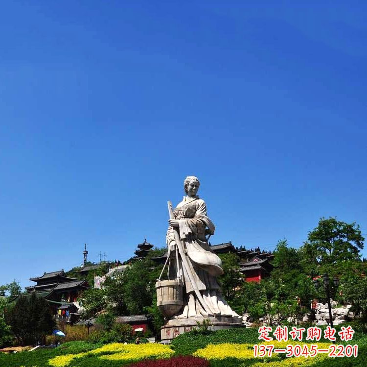 湖南美女雕塑，用精美石料表现传统美