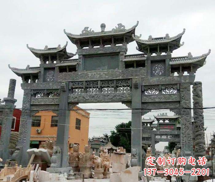 湖南石雕牌坊,精致雕塑让你完美点缀