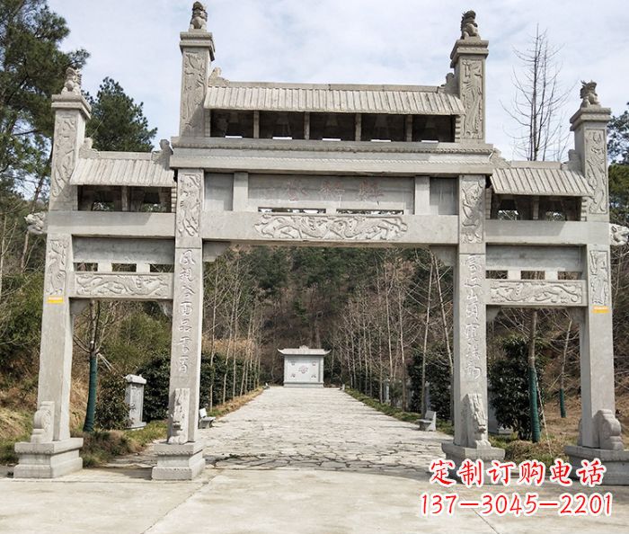 湖南中领雕塑定制牌坊石雕