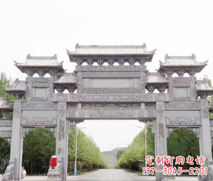 湖南三门石雕牌坊,独具特色的地标雕塑