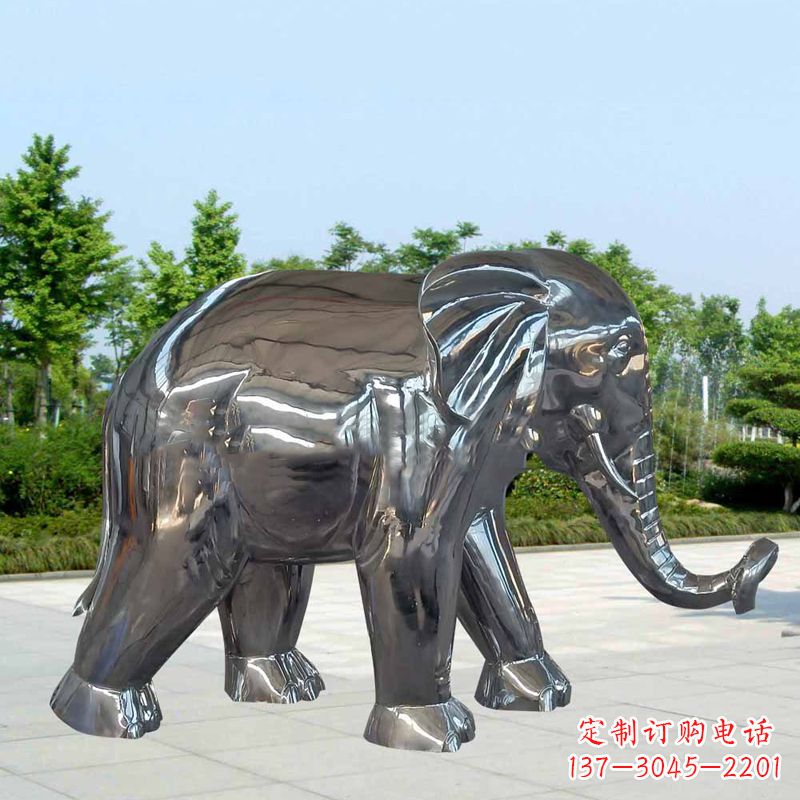 湖南镜面不锈钢大象雕塑