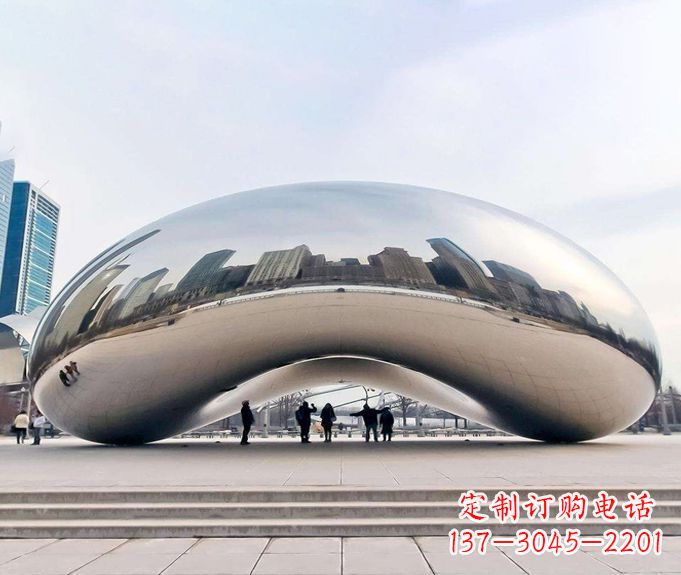 湖南镜面不锈钢大型创意拱门雕塑