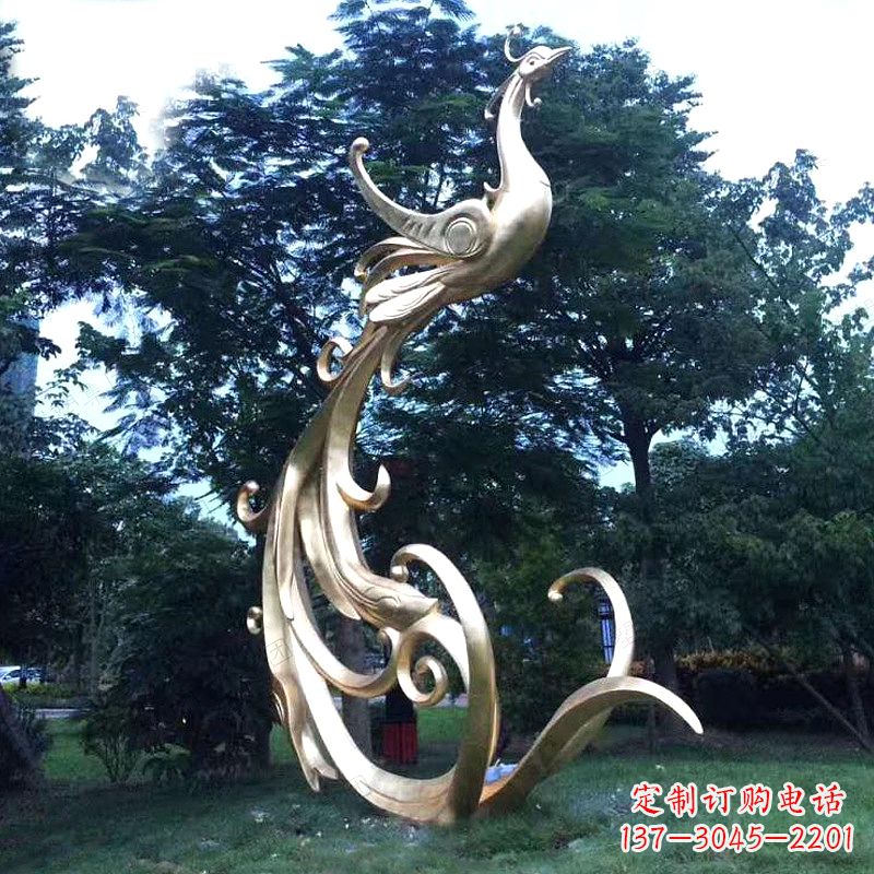 湖南精美镜面不锈钢凤凰雕塑