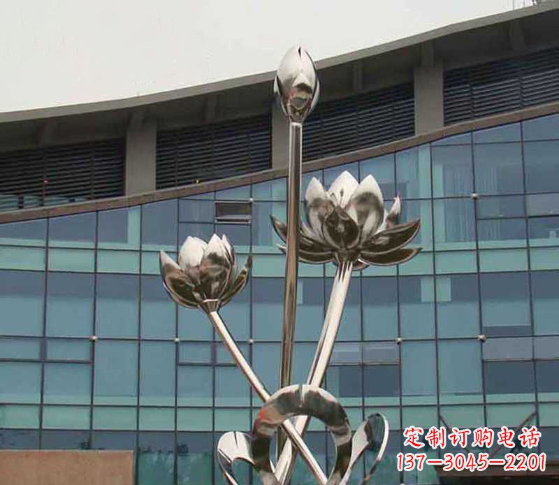 湖南优质镜面不锈钢荷花塑像