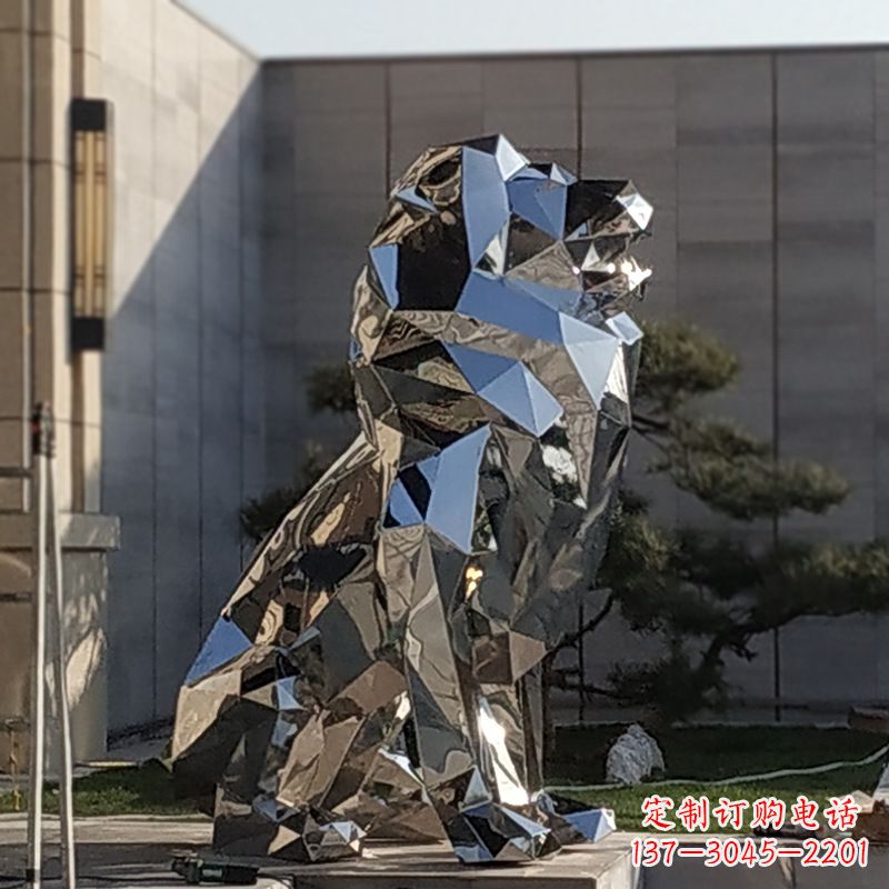 湖南现代狮子雕塑,金属时尚与艺术完美结合