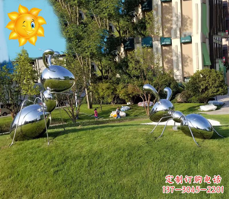 湖南优质镜面不锈钢蚂蚁雕塑