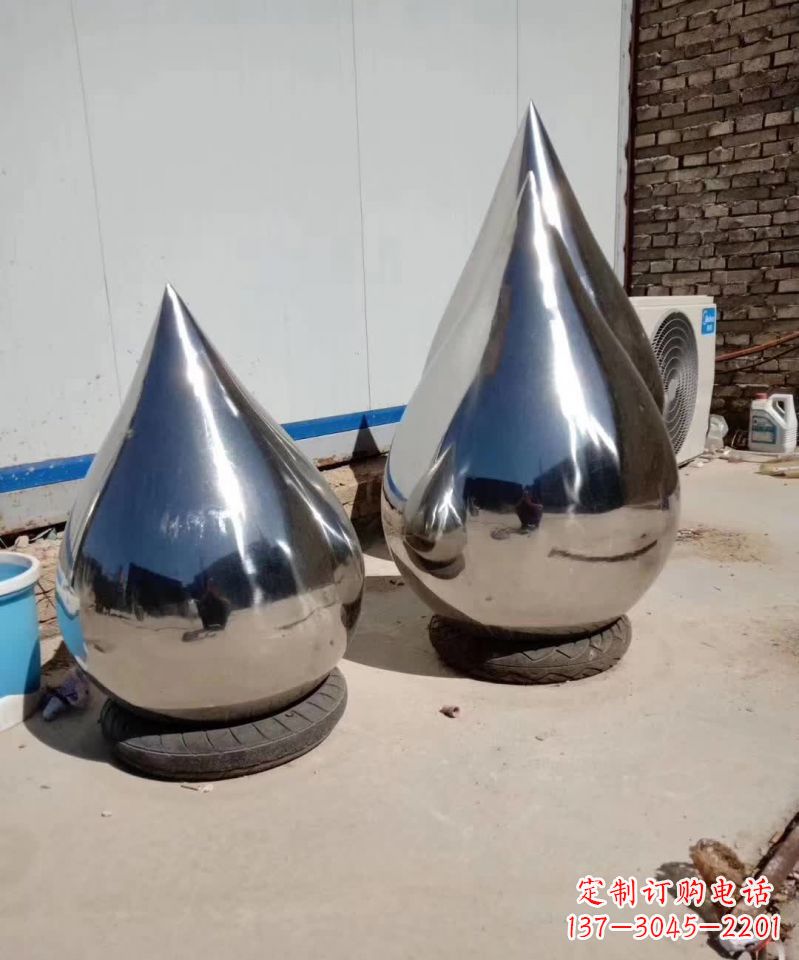 湖南镜面不锈钢造型水滴雕塑
