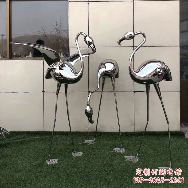 湖南魅力传递,不锈钢仙鹤雕塑