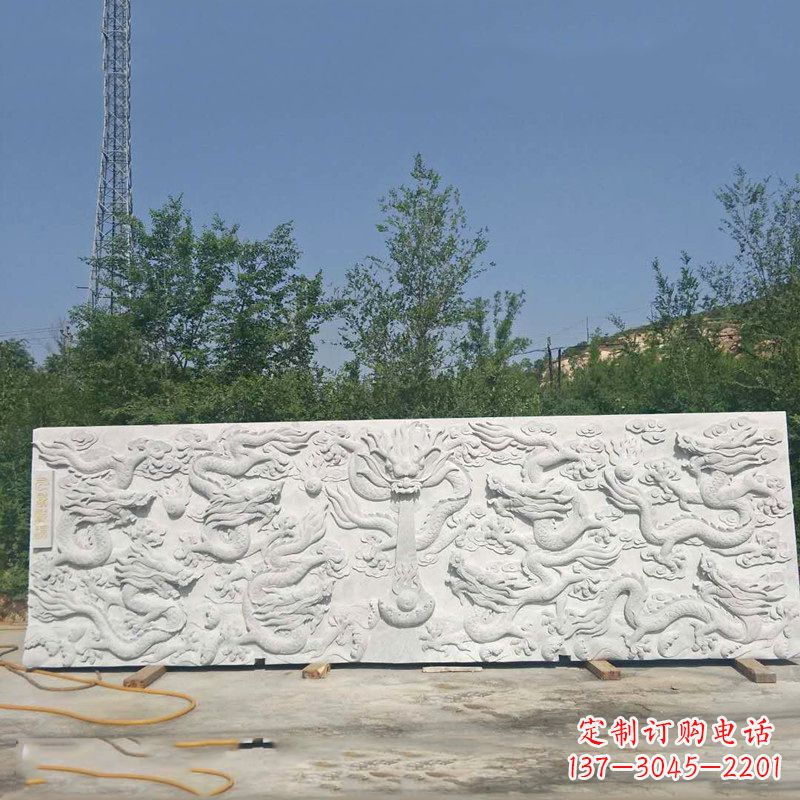 湖南九龙壁汉白玉浮雕,让艺术墙面独具特色