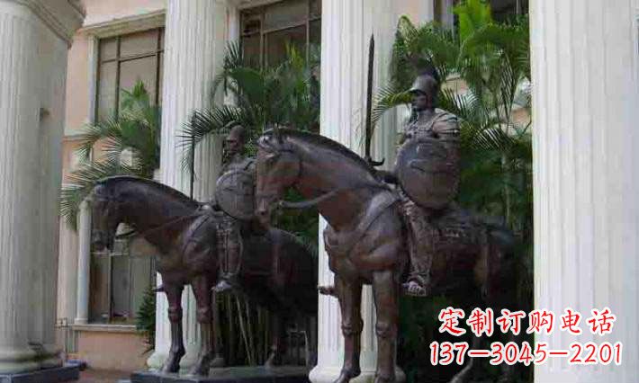 湖南骑马铜雕士兵:增添宏伟气派