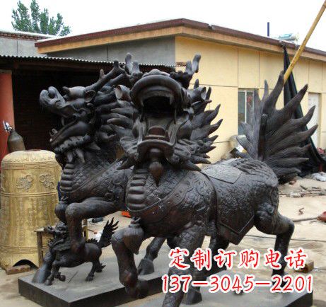 湖南精致、象征意义高的聚财铜麒麟雕塑