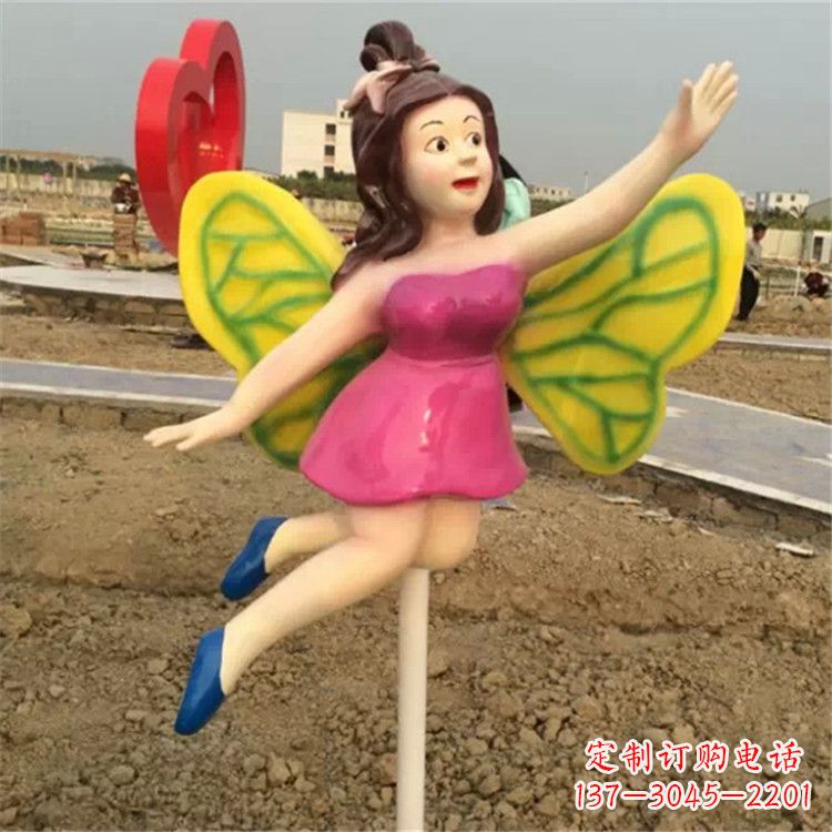 湖南领雕塑：精美的蝴蝶仙子公园景观雕塑