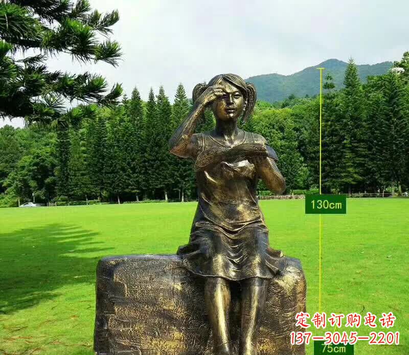 湖南精美的女孩铜雕塑,展现活力与青春