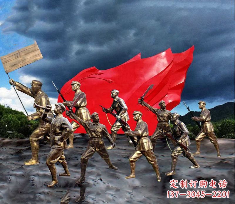 湖南纪念伟大革命先烈的红军雕塑