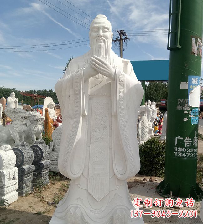 湖南中领雕塑|传承历史文化,精致孔子不锈钢雕塑
