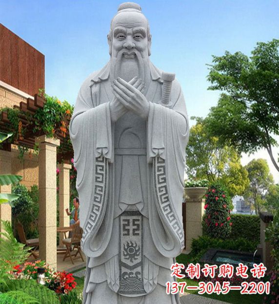 湖南备受尊崇的孔子青铜雕塑