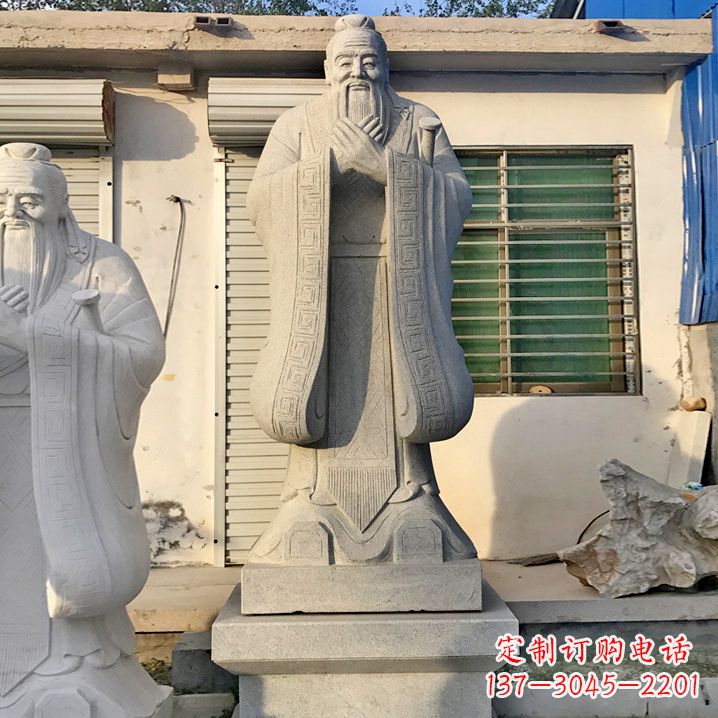 湖南用砂岩浮雕铸造大师级精美孔子雕塑