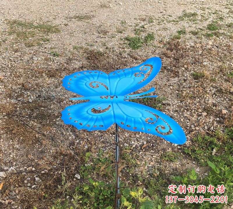 湖南蓝色不锈钢铁艺蝴蝶雕塑
