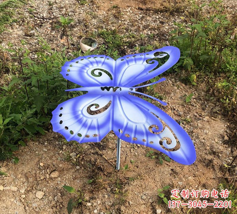 湖南蓝紫色不锈钢蝴蝶雕塑
