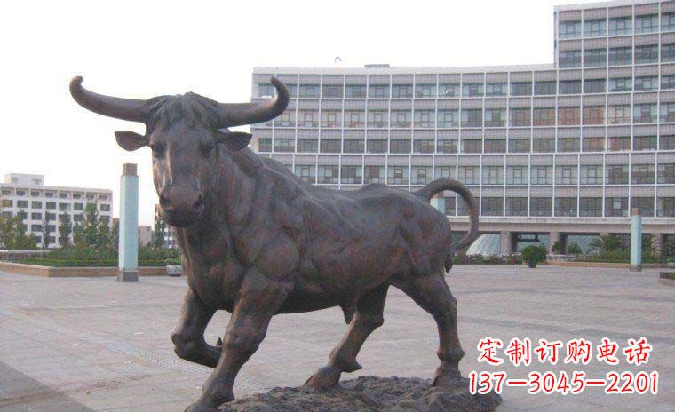 湖南老牛动物广场铜雕,专业定制精美动物雕塑