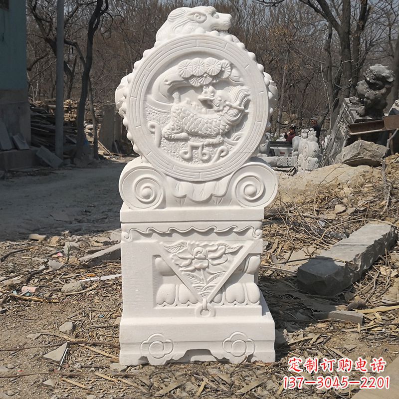 湖南老石狮子门墩雕塑,打造与众不同的定制雕塑