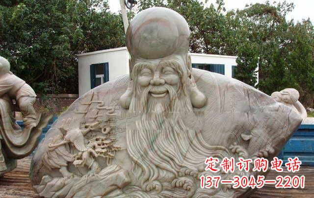 湖南大型寿星胸像石雕,体现特定文化精神