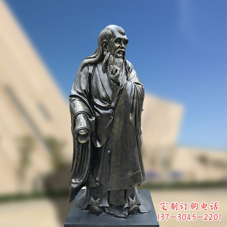 湖南精美老子雕像,体现哲学思考之美