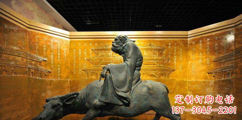 湖南精美老子骑牛铜雕,领略古代文化魅力