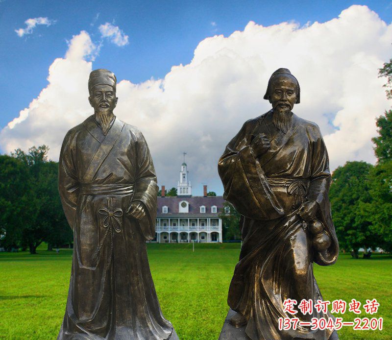 湖南李时珍华佗古代名人铜雕
